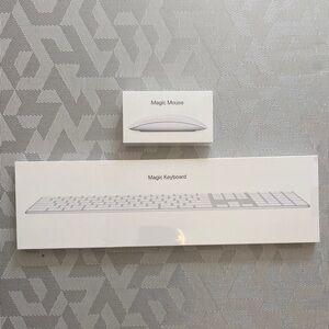 Apple Magic Keyboard and Mouse in White